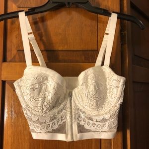Victoria Secret Limited White/Silver Lace Bustier